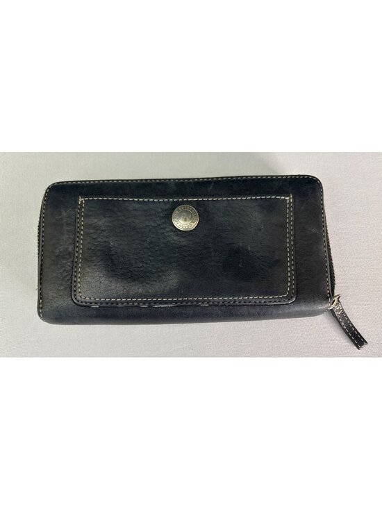 Coach Handbags - Coach Chelsea Black Pebbled Leather Accordion Zip Wallet Purple Interior Vintage